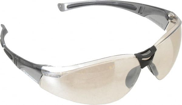 Safety Glass: Scratch-Resistant, Polycarbonate, Silver Mirror Lenses, Frameless, UV Protection MPN:A804