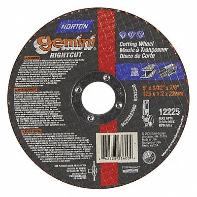 CutOff Whl Gemini 5 x3/32 x7/8 12225rpm MPN:66252823600