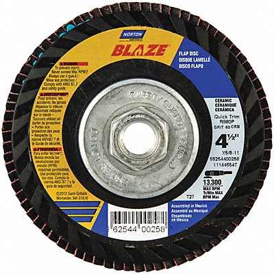 H5953 Fiber Disc 4 1/2 in Dia 5/8in Arbor MPN:66254400257