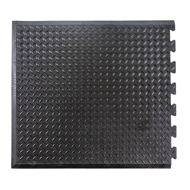 Diamond Top Interlock features a rubber diamond plate top surface for traction, and a sturdy waffle support system on the underside for maximum comfort. Offered as a stand alone mat, or as an interlocking continuous length, this MPN:545M2831BL