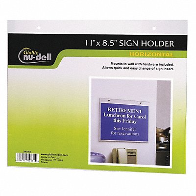 Frame 8.5 X11 Wall Sign Clear MPN:38008Z