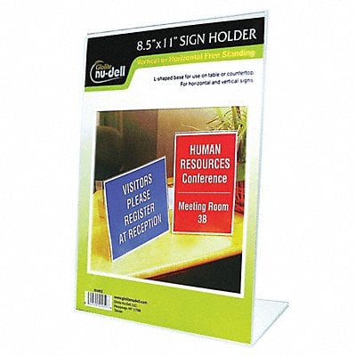 Sign Holder Freestanding 8-1/2x11Acrylic MPN:35485