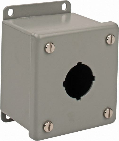 1 Hole, 1.2 Inch Hole Diameter, Steel Pushbutton Switch Enclosure MPN:E1PB