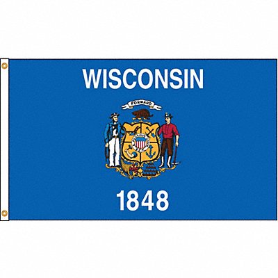 D3771 Wisconsin Flag 4x6 Ft Nylon MPN:145970