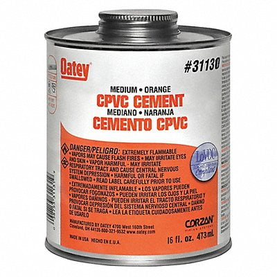 Pipe Cement 16 fl oz Orange MPN:31130