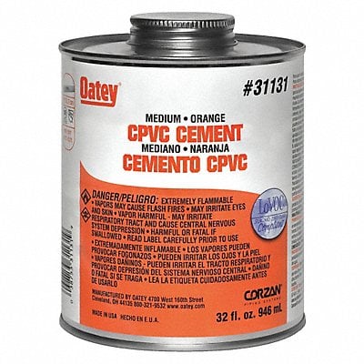 Pipe Cement 32 fl oz Orange MPN:31131