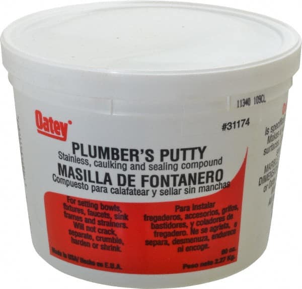 Putty, Type: Plumber's Putty , Container Size: 5 lb , For Use With: & Strainer Baskets, Frames, faucets , Color: Silver , PSC Code: 8040  MPN:31174