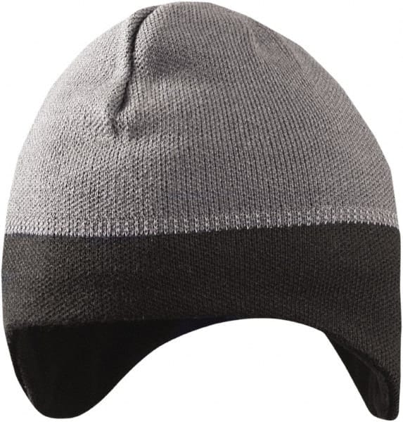 Beanie Hat: Size Universal, Gray, Acrylic Rib Knit, Brushed Anti-Pilling Fleece & Reflective Thread MPN:LUX-EWRB-G