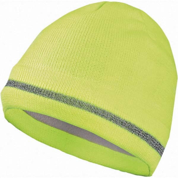 Beanie Hat: Size Universal, Yellow, Acrylic Watch Cap, One Size Fits All & Reflective Stripe MPN:LUX-KCR-Y-P