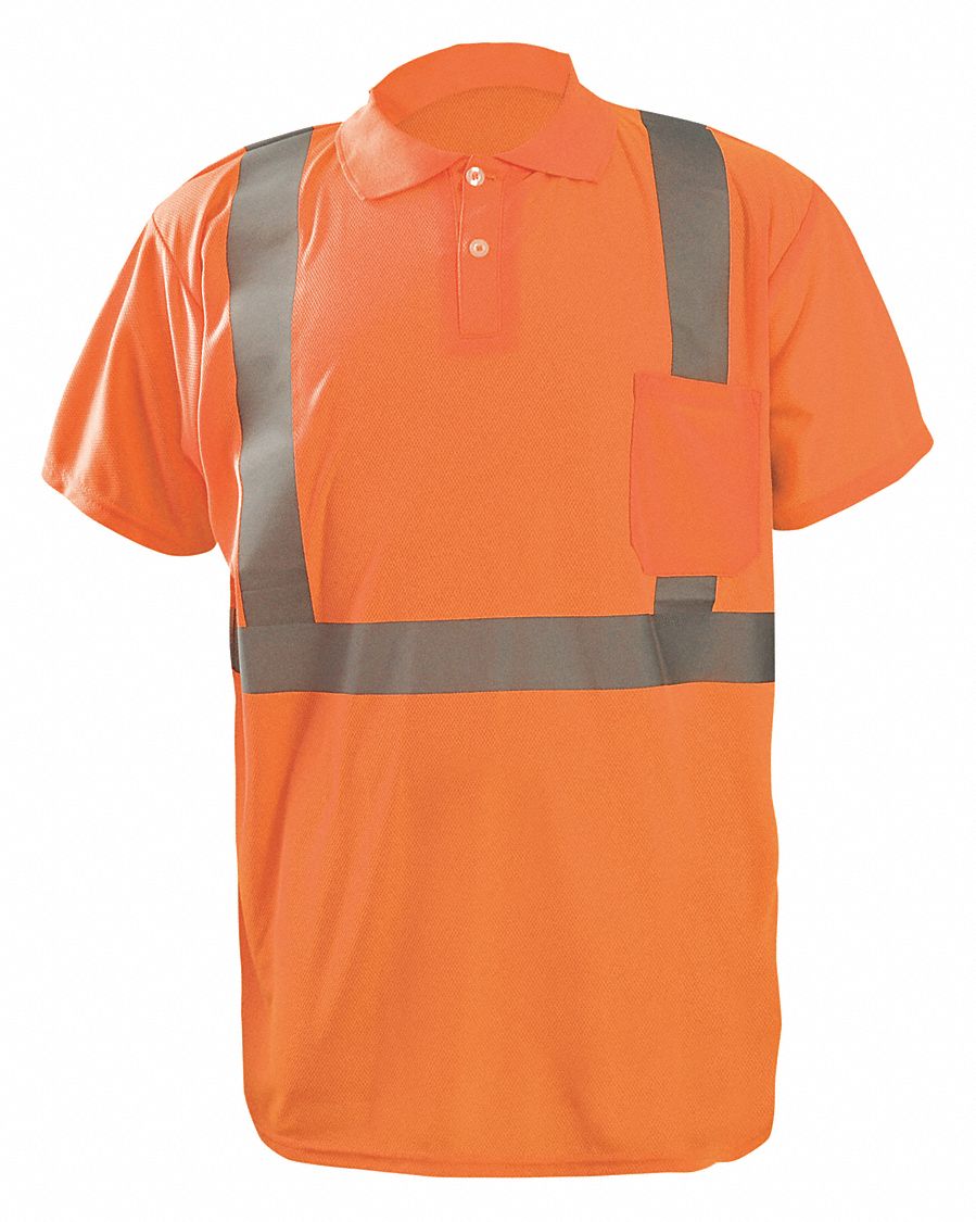 J6330 Polo Shirt L ANSI Class 2 MPN:LUX-SSPP2B-OL