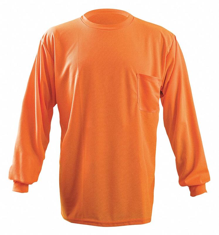 Long Sleeve T-Shirt L Orange Polyester MPN:LUX-XLSPB-OL