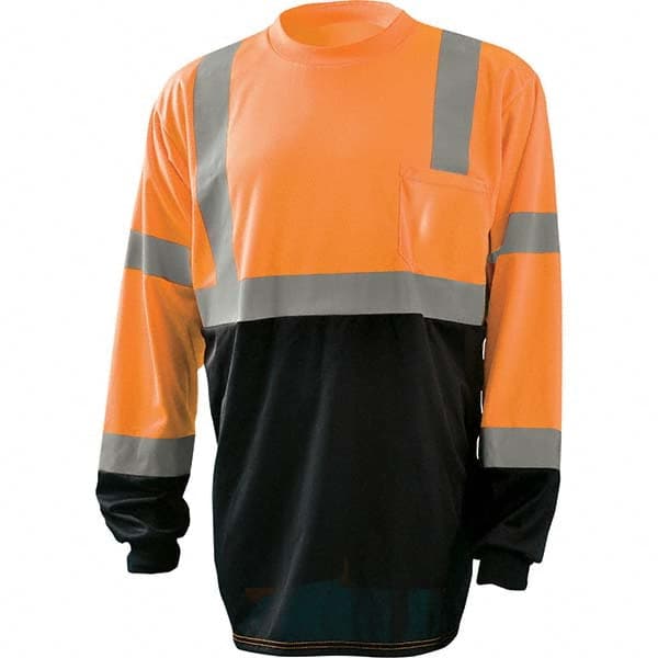 Work Shirt: High-Visibility, Medium, Polyester, Orange, 1 Pocket MPN:LUX-LSETPBK-OM