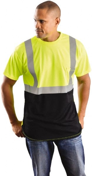 Work Shirt: High-Visibility, Large, Polyester, Yellow, 1 Pocket MPN:LUX-SSETPBK-YL