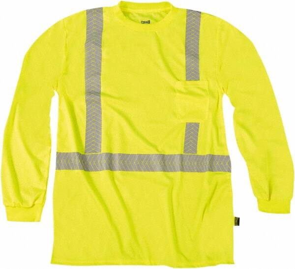 Work Shirt: High-Visibility, Medium, Polyester, High-Visibility Yellow, 1 Pocket MPN:LUX-TLSP2B-YM