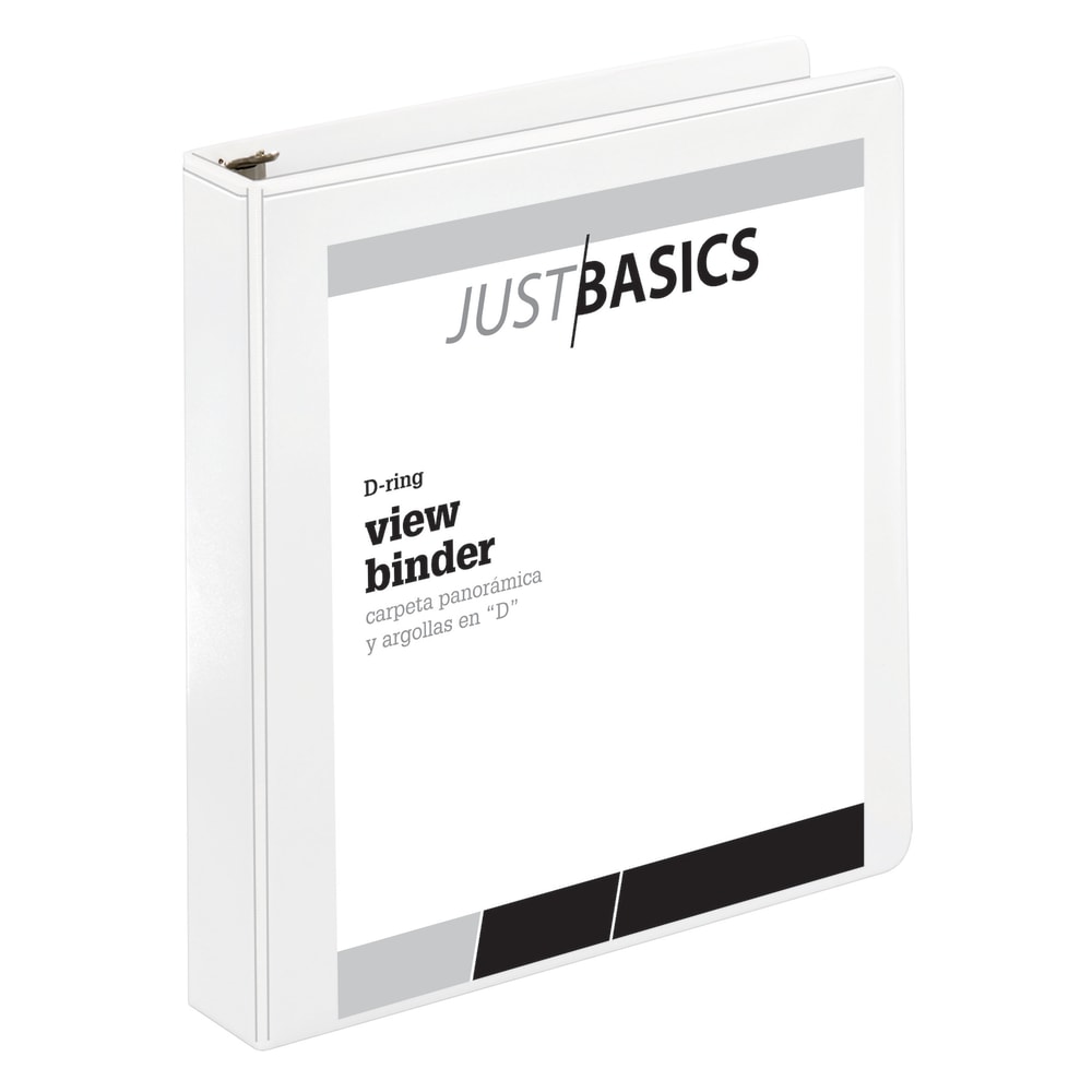 Just Basics Basic View 3-Ring Binder, 1 1/2in D-Rings, White (Min Order Qty 27) MPN:OD02755EA