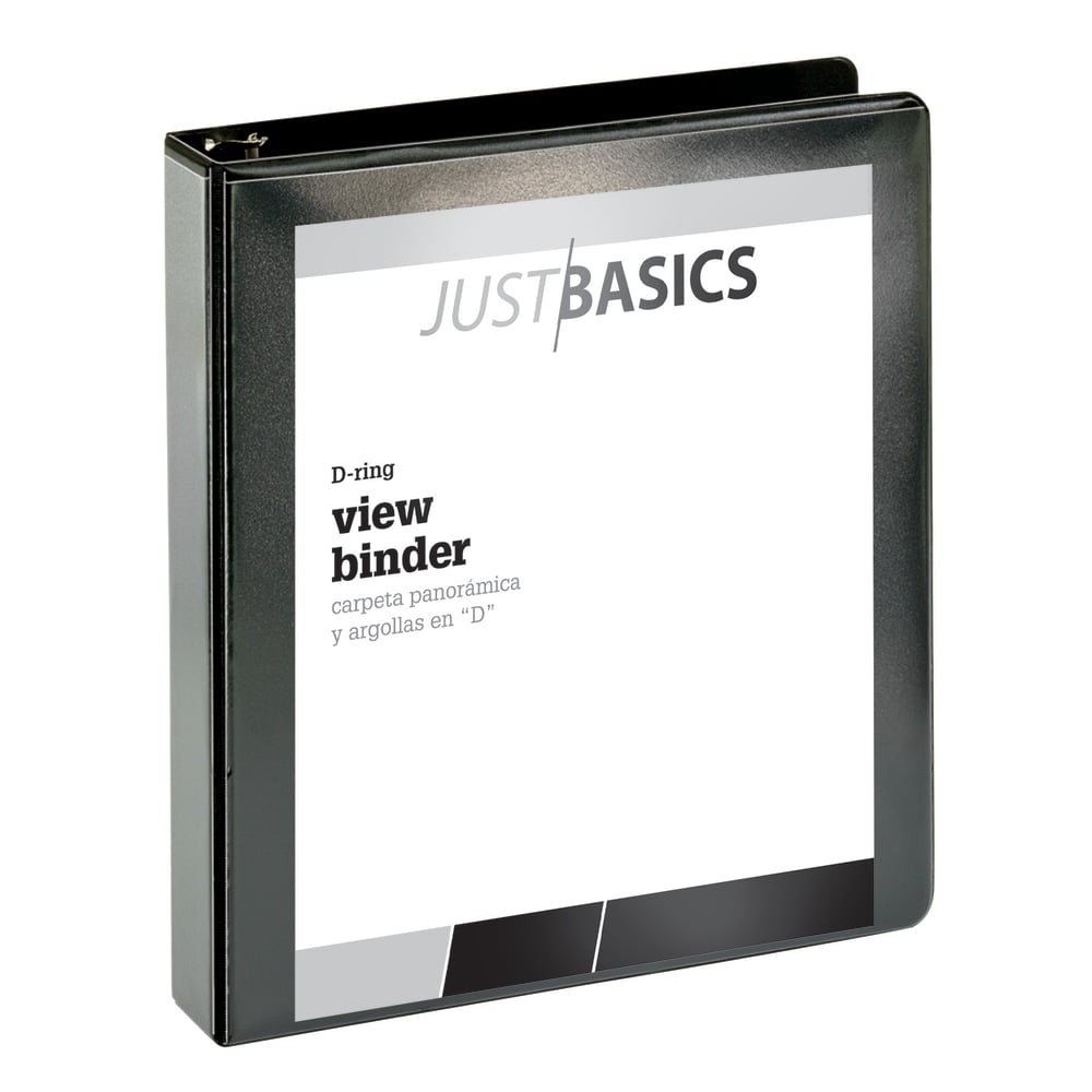 Just Basics Basic View 3-Ring Binder, 1 1/2in D-Rings, Black (Min Order Qty 27) MPN:OD02756EA