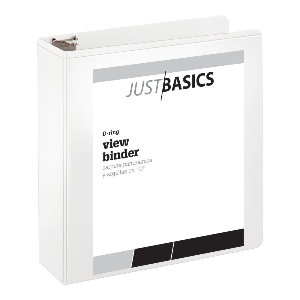 Just Basics View 3-Ring Binder, 3in D-Rings, White (Min Order Qty 17) MPN:OD02759EA