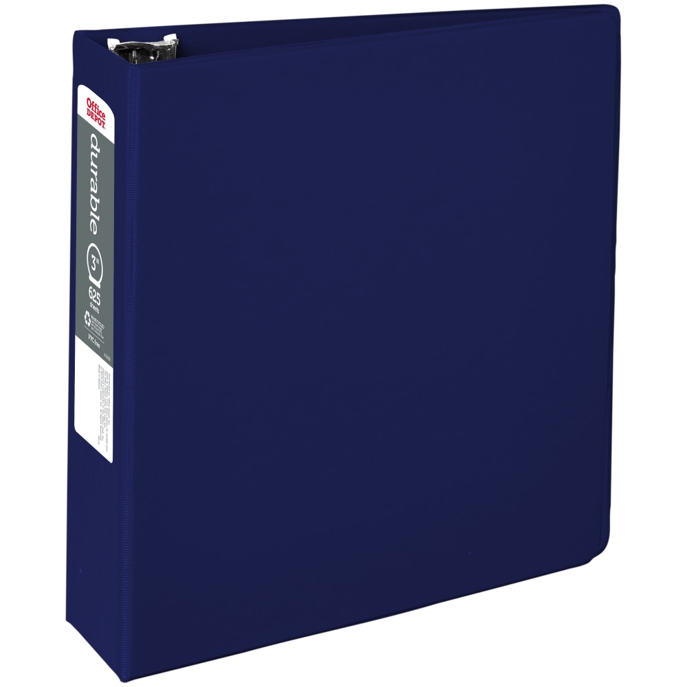 Office Depot Brand Nonstick 3-Ring Binder, 3in Round Rings, Blue (Min Order Qty 14) MPN:OD02830