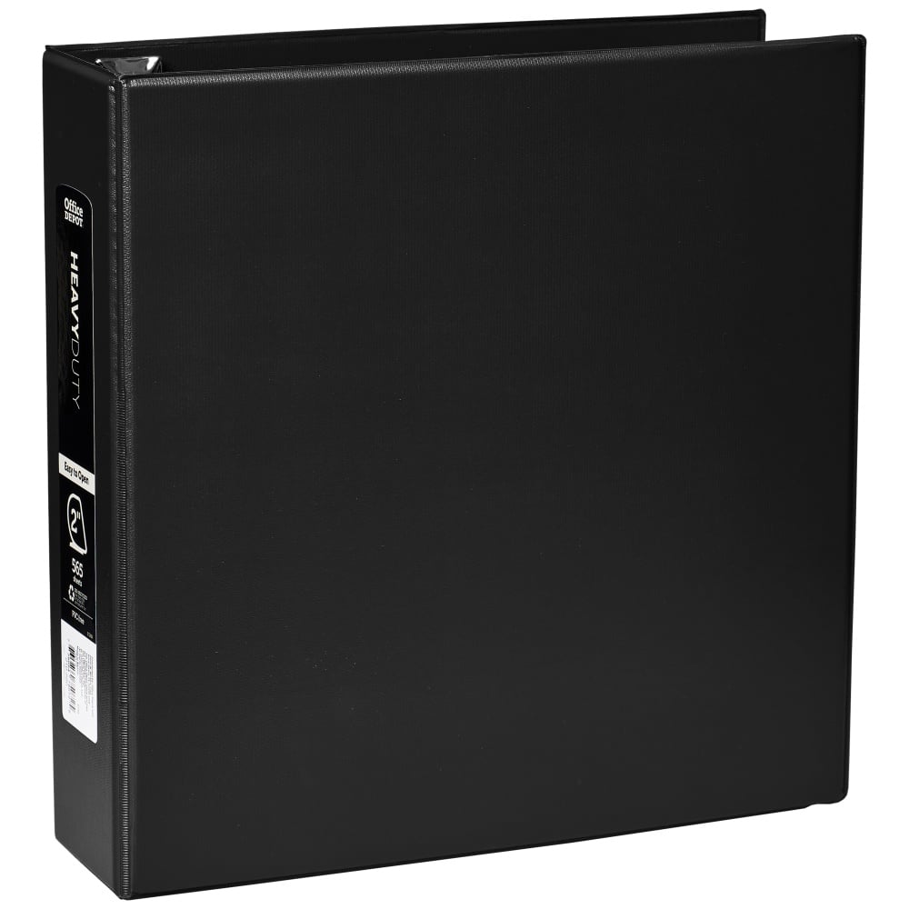 Office Depot Heavy-Duty 3-Ring Binder, 2in D-Rings, Black (Min Order Qty 15) MPN:OD03060