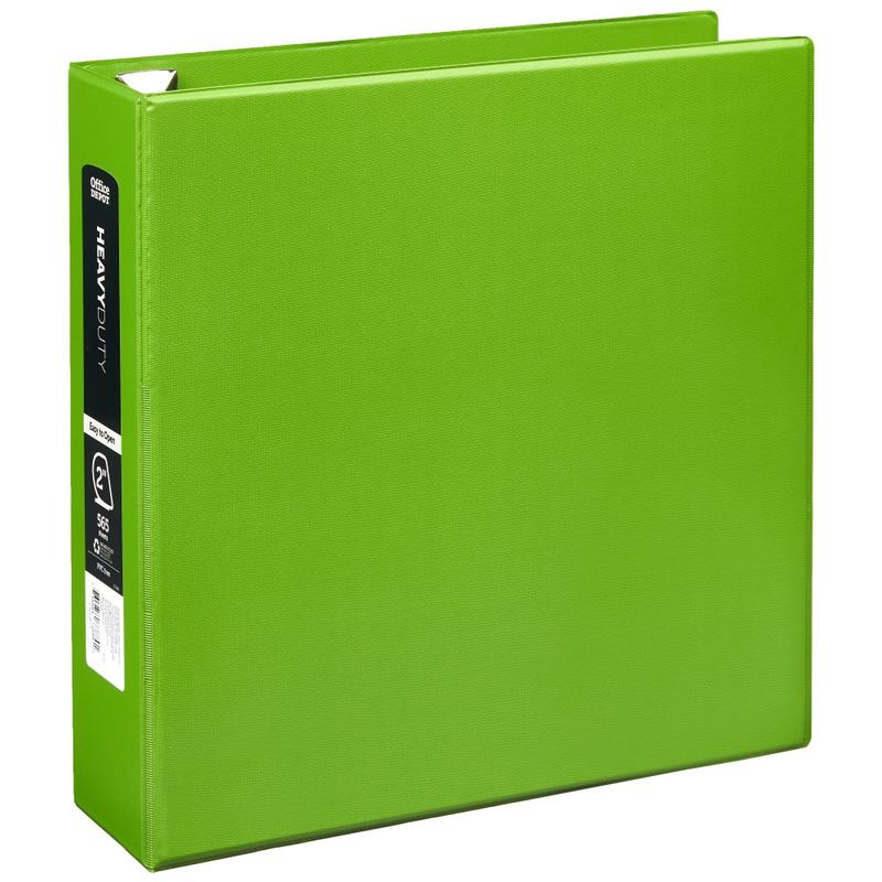 Office Depot Brand Heavy-Duty 3-Ring Binder, 2in D-Rings, Army Green (Min Order Qty 15) MPN:OD03310