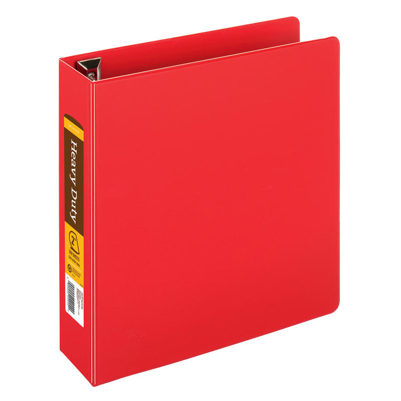 Office Depot Brand Heavy-Duty 3-Ring Binder, 2in D-Rings, Red (Min Order Qty 15) MPN:OD03333