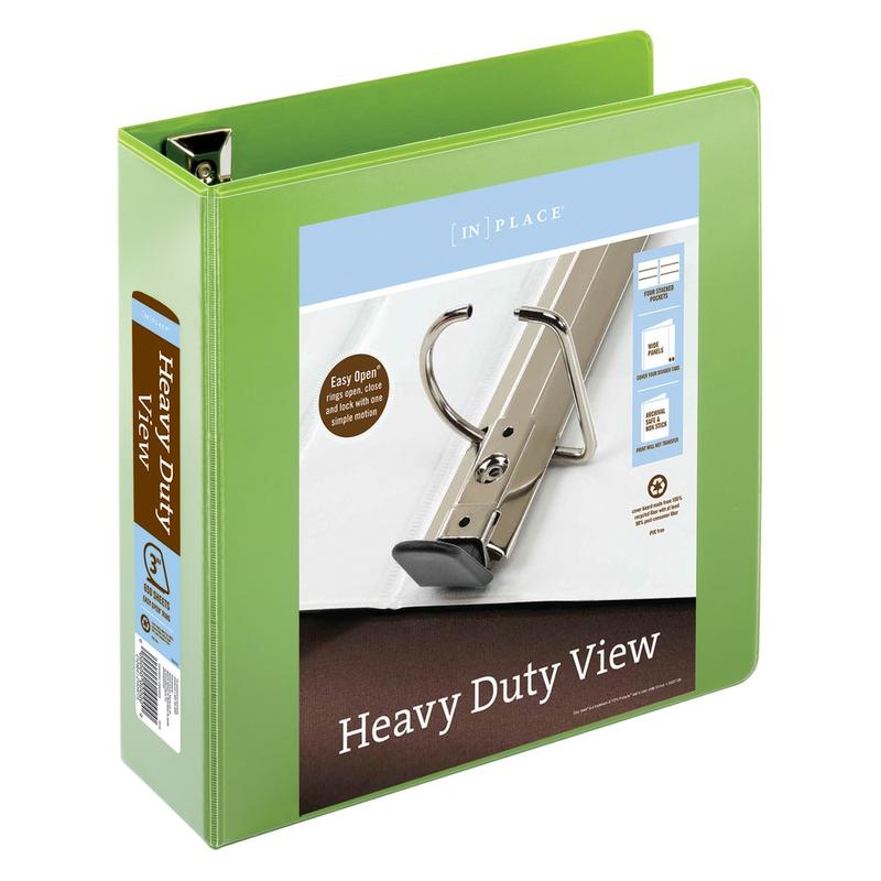 Office Depot Brand Heavy-Duty View 3-Ring Binder, 3in D-Rings, Army Green (Min Order Qty 12) MPN:OD03340