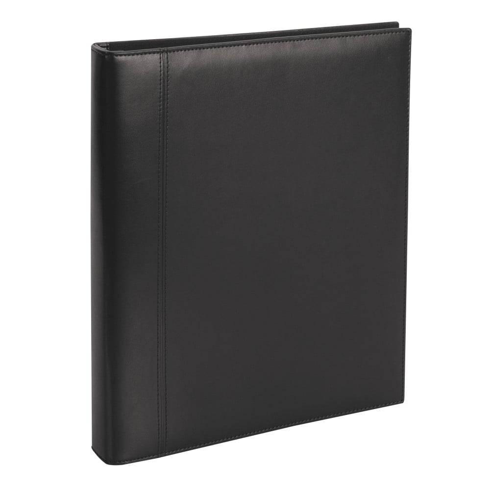 Office Depot Brand Premium Leatherette Presentation 3-Ring Binder, 1in Round Rings, Black (Min Order Qty 10) MPN:ODUS2020-005