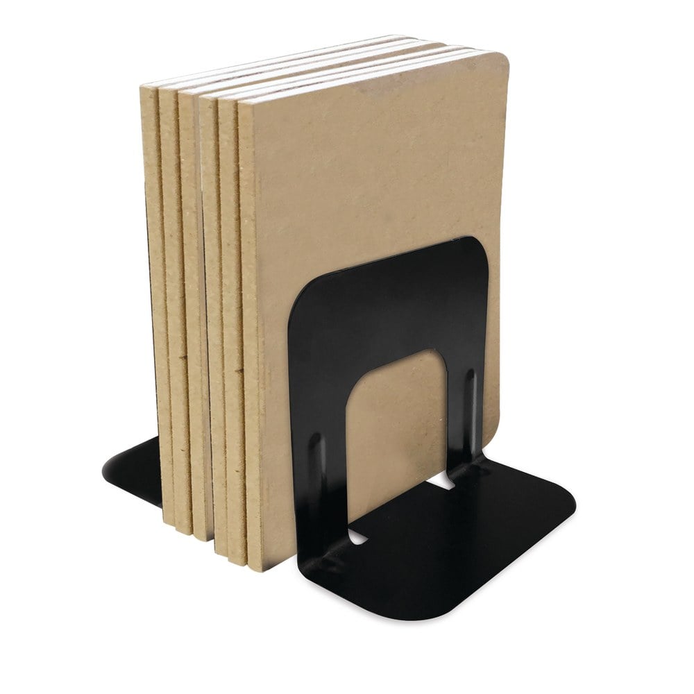 Office Depot Brand Nonskid Steel Bookends, 5in, Black, Set Of 2 (Min Order Qty 27) MPN:OD10180