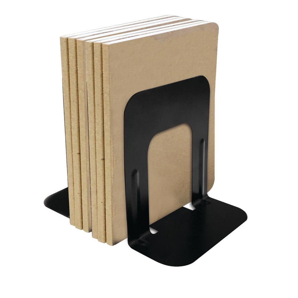 Office Depot Brand Nonskid Steel Bookends, 7in, Black, Set Of 2 (Min Order Qty 21) MPN:OD10181