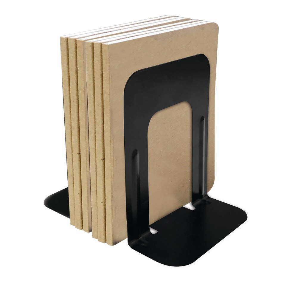 Office Depot Brand Nonskid Steel Bookends, 9in, Black, Set Of 2 (Min Order Qty 18) MPN:OD10182