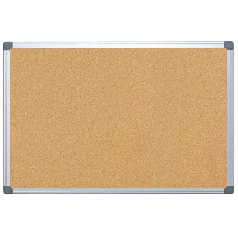 Office Depot Brand Cork Bulletin Board, 24in x 36in, Aluminum Frame With Silver Finish (Min Order Qty 5) MPN:KK0337