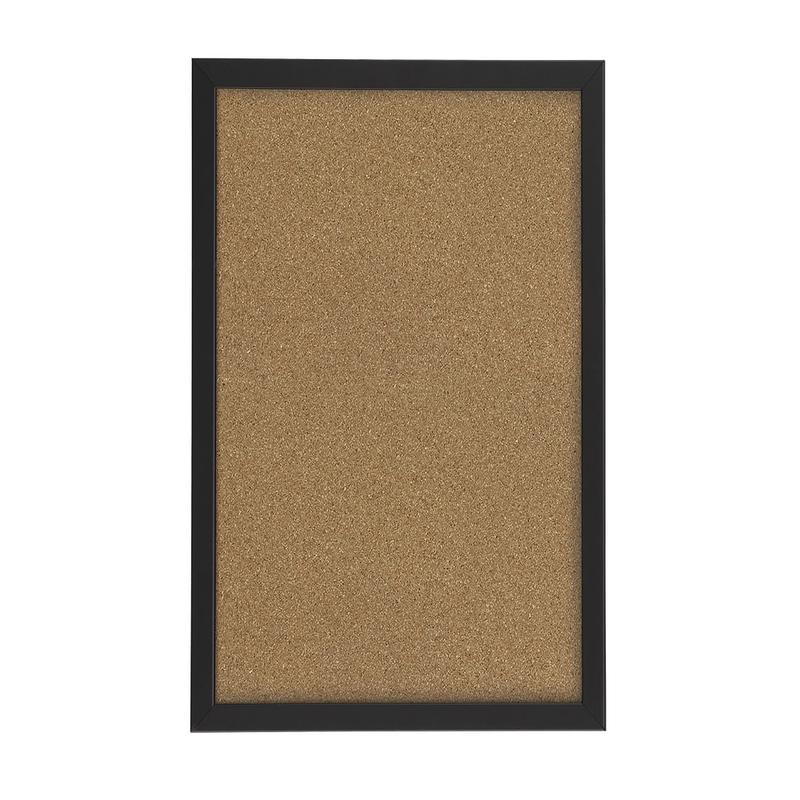 Office Depot Brand Cork Bulletin Board, 12in x 18in, Black Finish Frame (Min Order Qty 12) MPN:KK0345