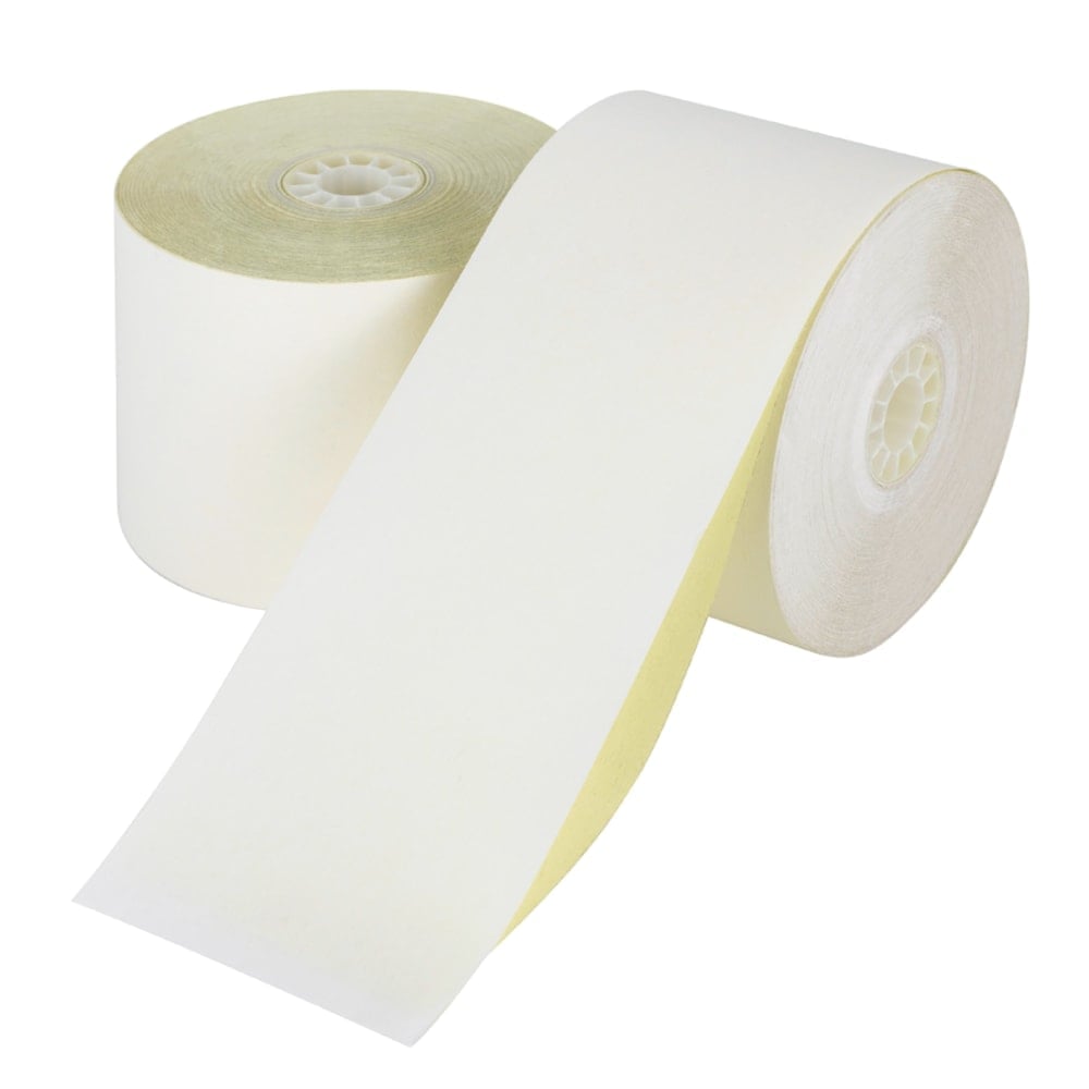 Office Depot Brand 2-Ply Paper Rolls, 2 1/4in x 100ft, Canary/White, Carton Of 50 (Min Order Qty 2) MPN:553975