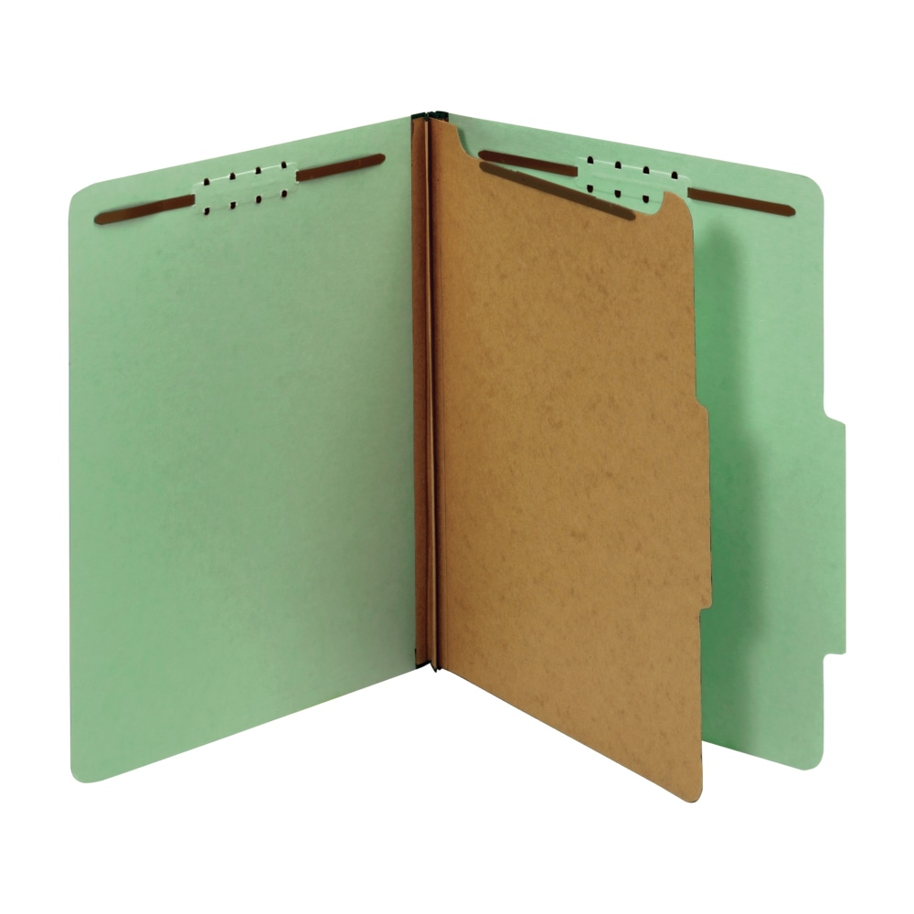 Office Depot Brand Classification Folders, 1 3/4in Expansion, Letter Size, 1 Divider, 100% Recycled, Dark Green, Pack Of 5 Folders (Min Order Qty 9) MPN:463802OD