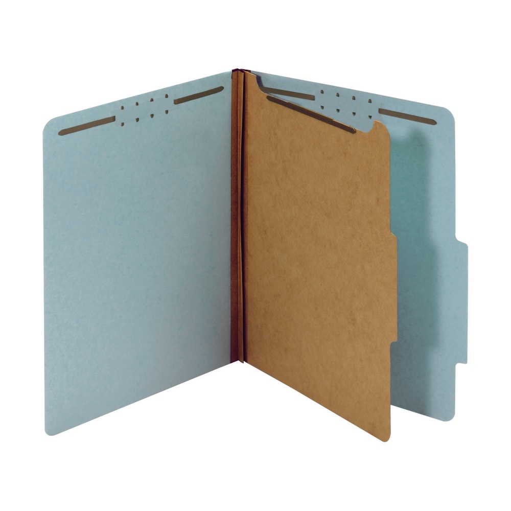 Office Depot Brand Classification Folders, 1 3/4in Expansion, Letter Size, 1 Divider, 77% Recycled, Blue, Pack Of 5 Folders (Min Order Qty 9) MPN:803726OD