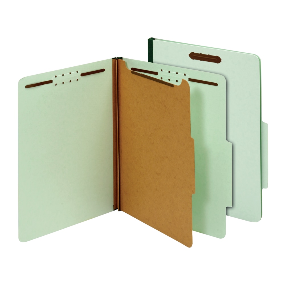 Office Depot Brand Classification Folders, 1 Divider, Letter Size (8-1/2in x 11in), 1-3/4in Expansion, Light Green, Box Of 10 (Min Order Qty 5) MPN:OD23776R