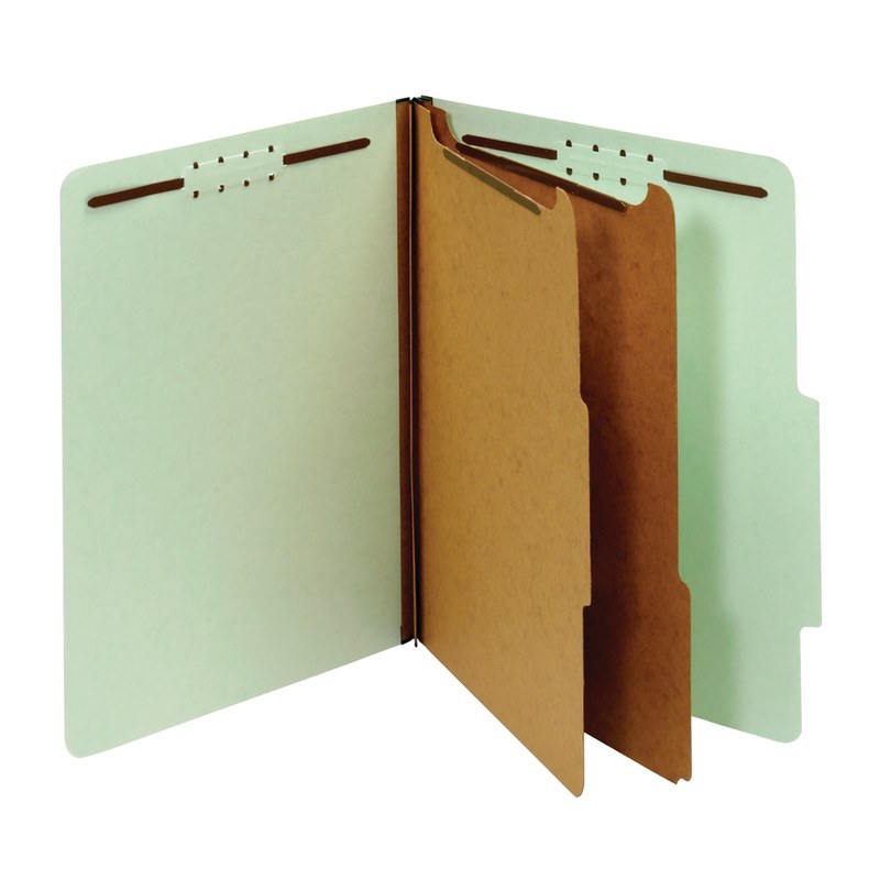 Office Depot Brand Pressboard Classification Folders With Fasteners, Letter Size (8-1/2in x 11in), 2-1/2in Expansion, Green, Box Of 10 (Min Order Qty 4) MPN:OD24076R