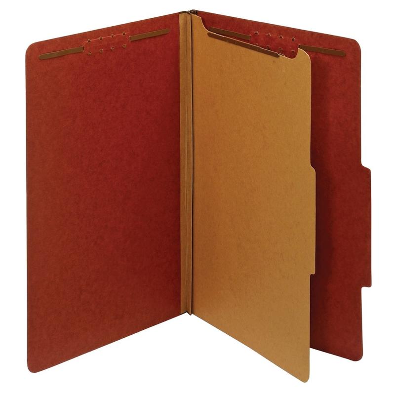 Office Depot Brand Classification Folders, 1 Divider, Legal Size (8-1/2in x 14in), 1-3/4in Expansion, Red, Box Of 10 (Min Order Qty 4) MPN:OD28775R