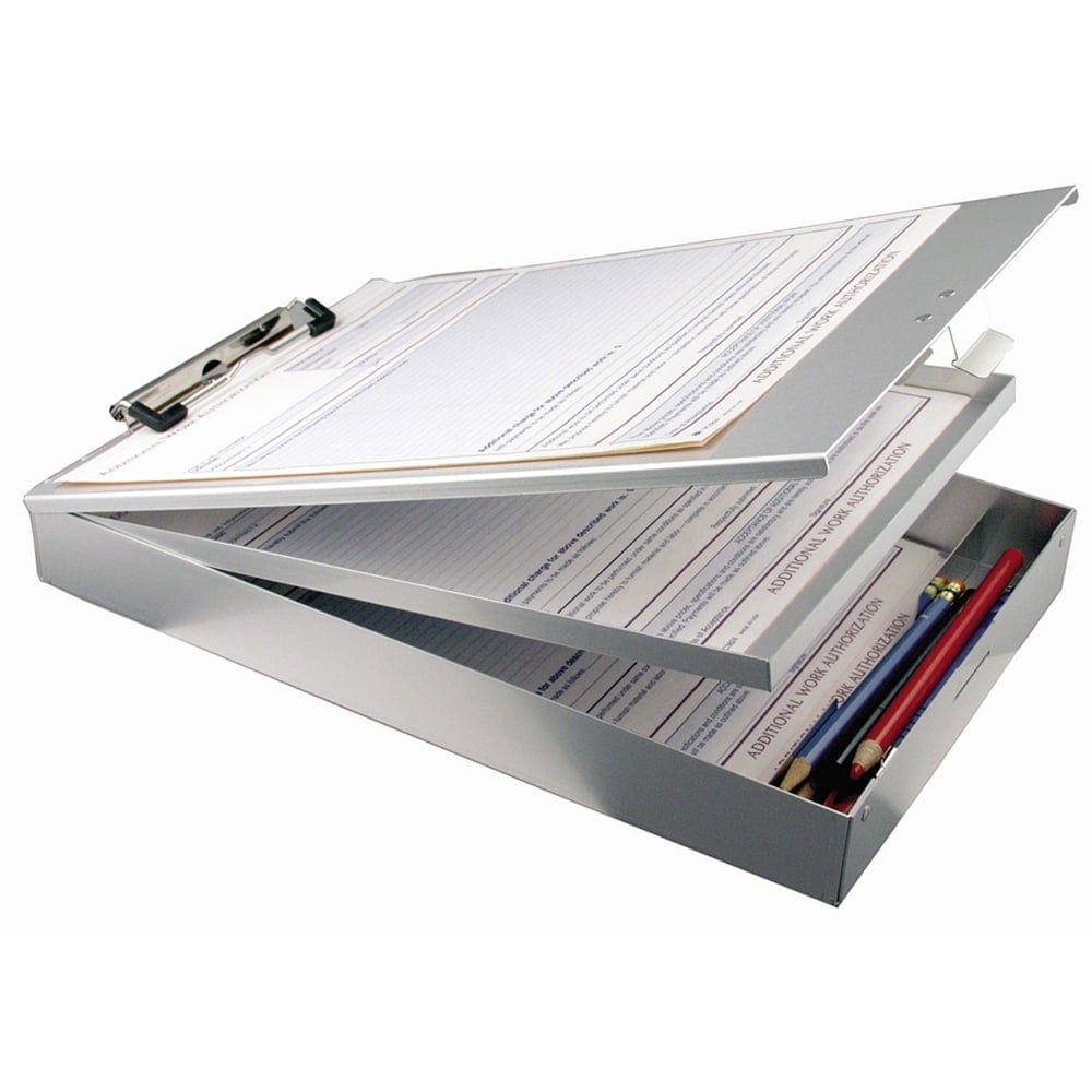 Office Depot Brand Dual Form Holder Storage Clipboard, 89% Recycled, 14in x 9in, Aluminum (Min Order Qty 3) MPN:OD21222