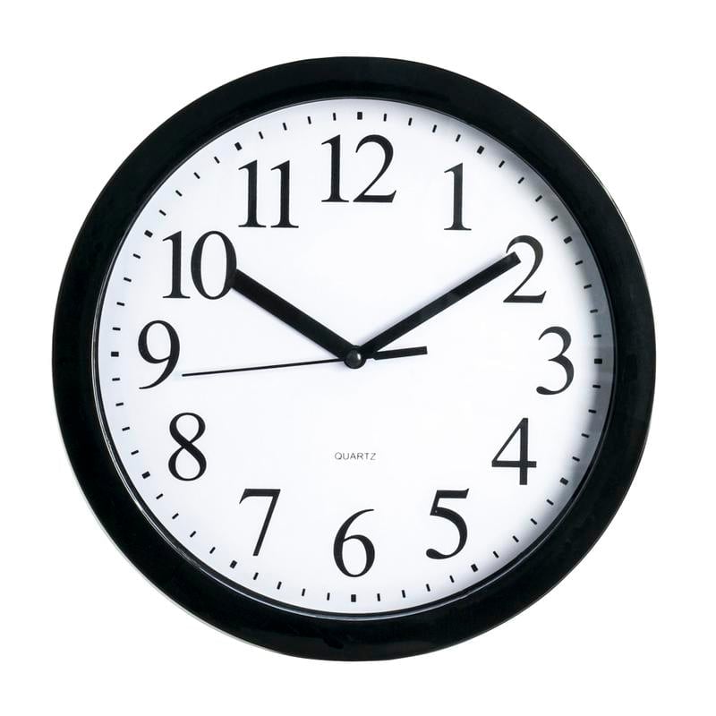 Realspace Round Quartz Analog Wall Clock, 9inD, Black (Min Order Qty 8) MPN:ODX951A