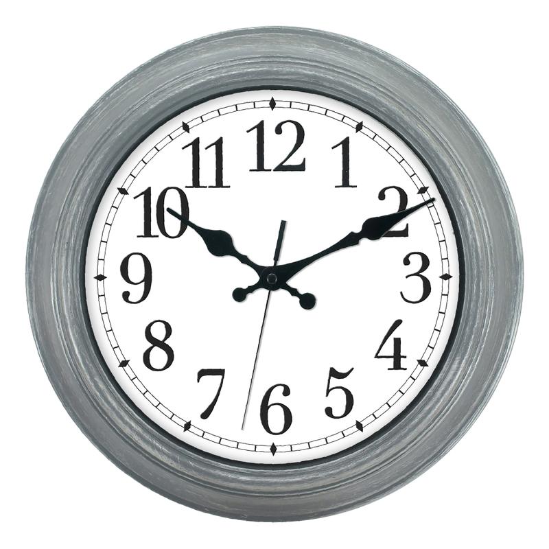 Realspace Round Wall Clock, 13in, Wiped Gray (Min Order Qty 4) MPN:ODX9909