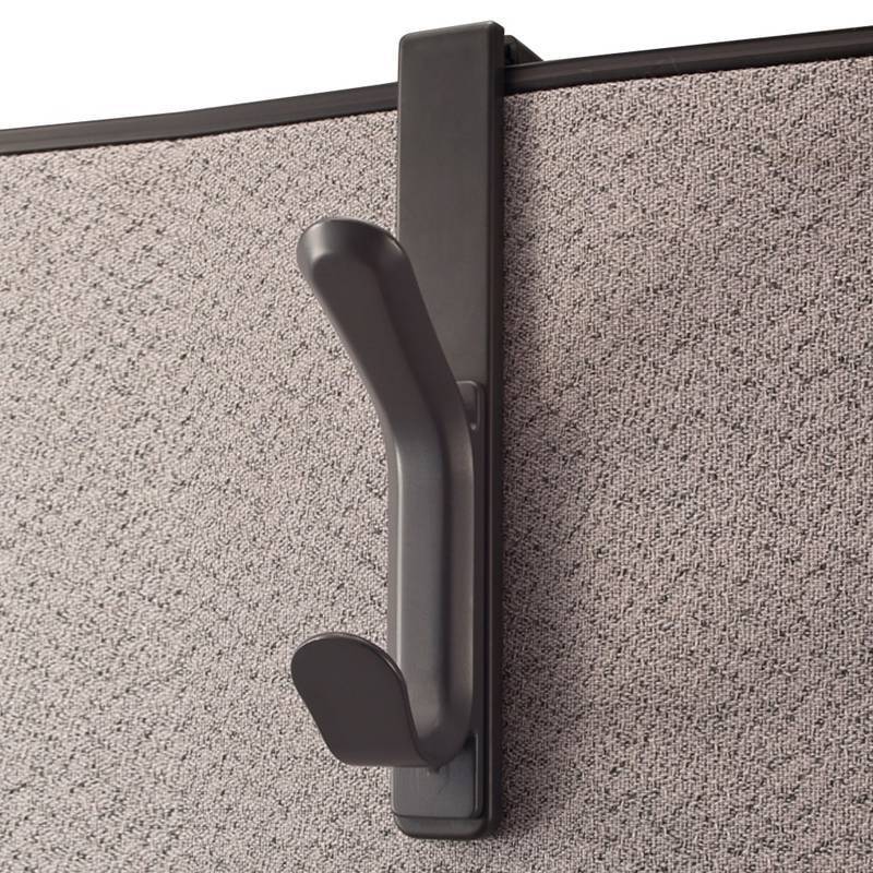 Office Depot Brand Cubicle Coat Hook, 1-3/10inH x 4-3/4inW x 7-7/8inD, Charcoal (Min Order Qty 11) MPN:10449