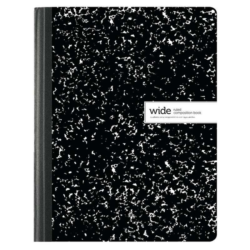 Office Depot Brand Composition Book, 7-1/2in x 9-3/4in, Wide Ruled, 100 Sheets, Black/White (Min Order Qty 61) MPN:09910-09889