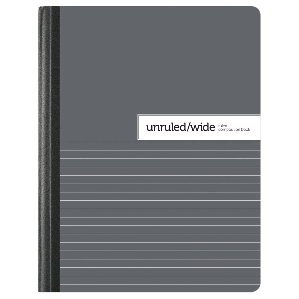 Office Depot Brand Composition Book, 7-1/2in x 9-3/4in, Unruled/Wide Ruled, 100 Sheets, Gray/White (Min Order Qty 59) MPN:400-003-276