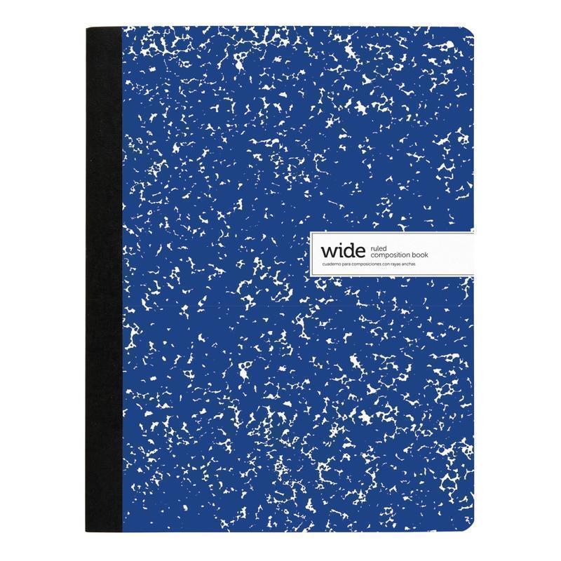 Office Depot Brand Composition Notebook, 9-3/4in x 7-1/2in, Wide Ruled, 100 Sheets, Blue/White (Min Order Qty 57) MPN:400-008-972