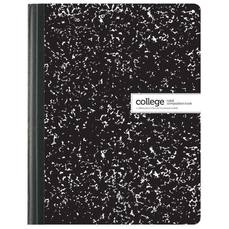 Office Depot Brand Composition Book, 7-1/2in x 9-3/4in, College Ruled, 100 Sheets, Black/White (Min Order Qty 61) MPN:09065