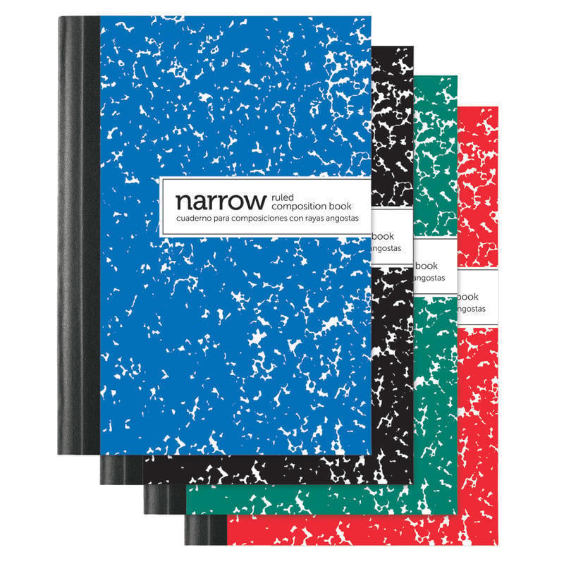 Office Depot Brand Mini Marble Composition Books, 3-1/4in x 4-1/2in, Narrow Ruled, 80 Sheets Per Book, Assorted Colors, Pack Of 4 (Min Order Qty 73) MPN:CJV010