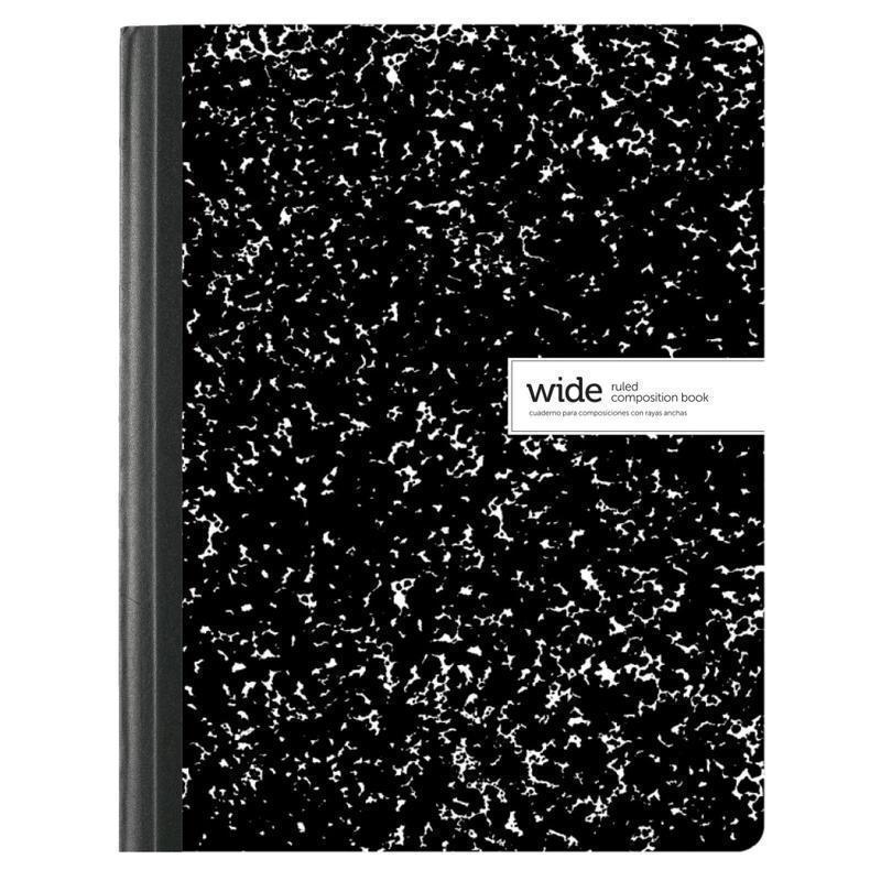 Office Depot Brand Composition Books, 7-1/2in x 9-3/4in, Wide Ruled, 100 Sheets, Black/White, Case Of 24 Notebooks (Min Order Qty 2) MPN:CJV2018