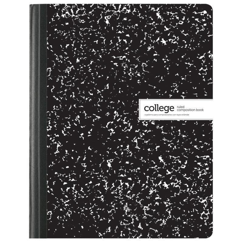 Office Depot Brand Composition Books, 7-1/2in x 9-3/4in, College Ruled, 100 Sheets, Black/White, Case Of 24 Notebooks (Min Order Qty 3) MPN:CJV2019