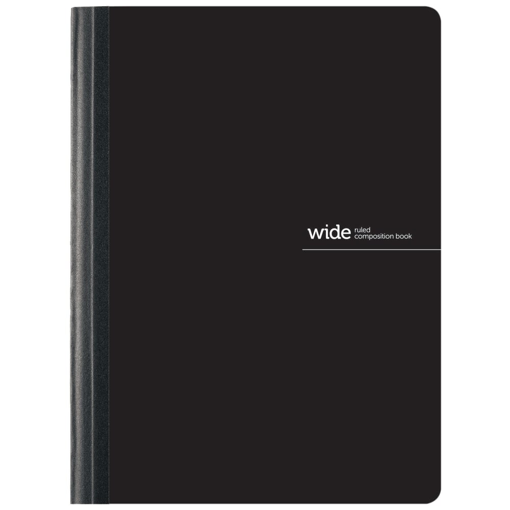 Office Depot Brand Poly Composition Book, 7-1/2in x 9-3/4in, Wide Ruled, 80 Sheets, Black (Min Order Qty 61) MPN:HPS-COMPWRBLK